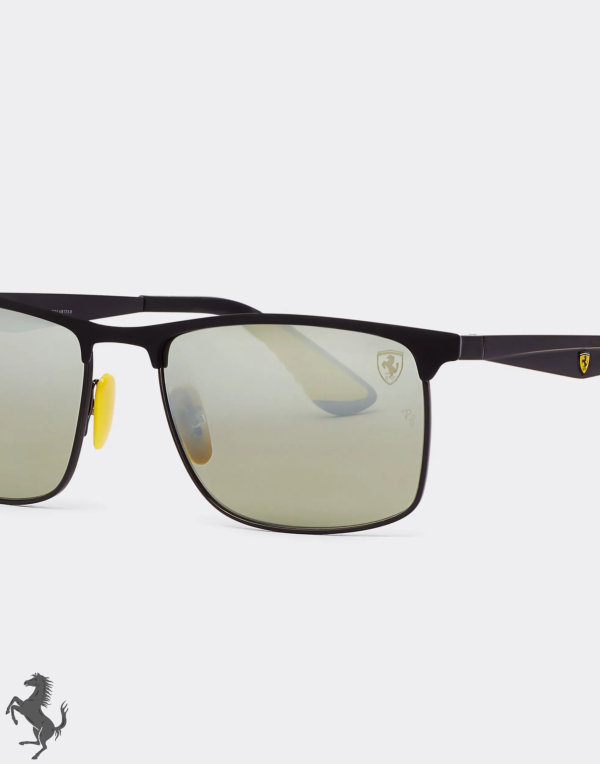 Black Ray-Ban for Ferrari - Ombre Mirrored Gray Po...