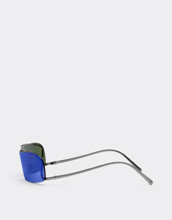 Ferrari Sunglasses With Dark Grey and Blue Mirror Lenses